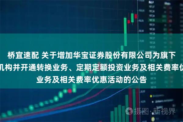桥宜速配 关于增加华宝证券股份有限公司为旗下部分基金代销机构并开通转换业务、定期定额投资业务及相关费率优惠活动的公告